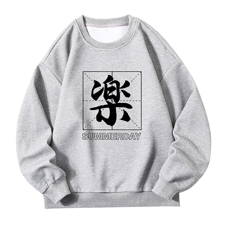 华夫格卫衣圆领卫衣长袖t恤男外套白底HW76197-P30加绒款-P40,男装卫衣,电商A040A