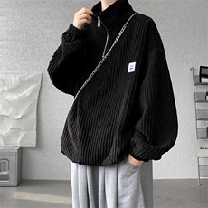 仓库大货DSA059-WY7870-p48控68立领半拉链大码百搭绒感卫衣，男装卫衣，电商A059