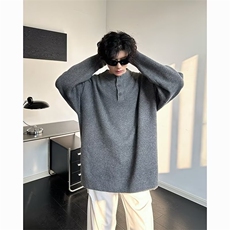 韩式基础简约纯色亨利领纽扣休闲针织衫时尚流行打底毛衣578，男装针织衫/毛衣，星座310B-2