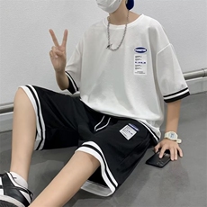 夏季薄款运动服两件套男装时尚休闲套装男士帅气搭配T1311-P36，男装T恤，星座512-2