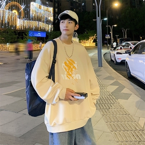 2025秋冬潮男涂鸦印花圆领卫衣青少年学生套头卫衣男WY817-P35图片