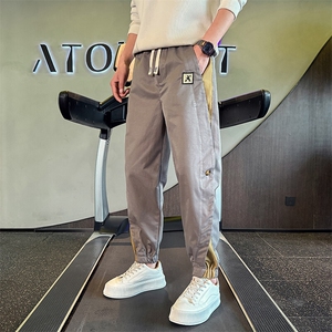 2025春夏社会小伙拼接束脚裤韩版修身潮牌百搭长裤男2245/P70控98图片