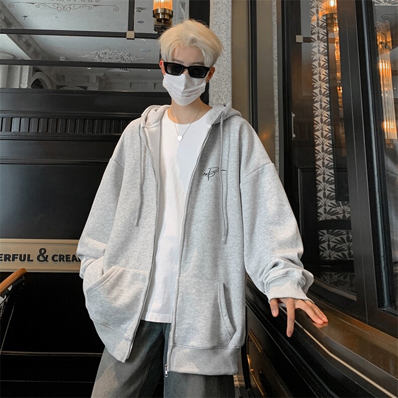 抖音得物高品质360G重磅阔版宽松光版纯色连帽卫衣外套KS162特P45，女装短外套，电商A486