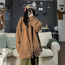 美式复古牛仔外套男女古着vintage水洗做旧日系工装夹克J2048-p62，男装工装外套，星座1008-1