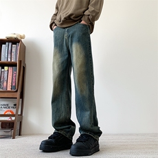 现货主推款加大码纯色直筒牛仔裤男XZ-310A-2BK305P50控78，男装牛仔裤，星座310A-2