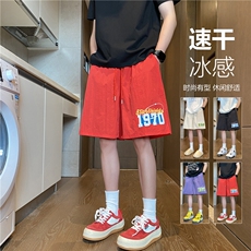 抖音品质夏季新款美式印花冰丝宽松五分裤B315-K25546-特p20控39，男装休闲裤，电商B315