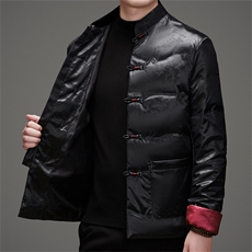 唐装90绒羽绒服男复古盘扣风羽绒服外套中式唐装TR2815-P190，男装羽绒服，星座1105-3