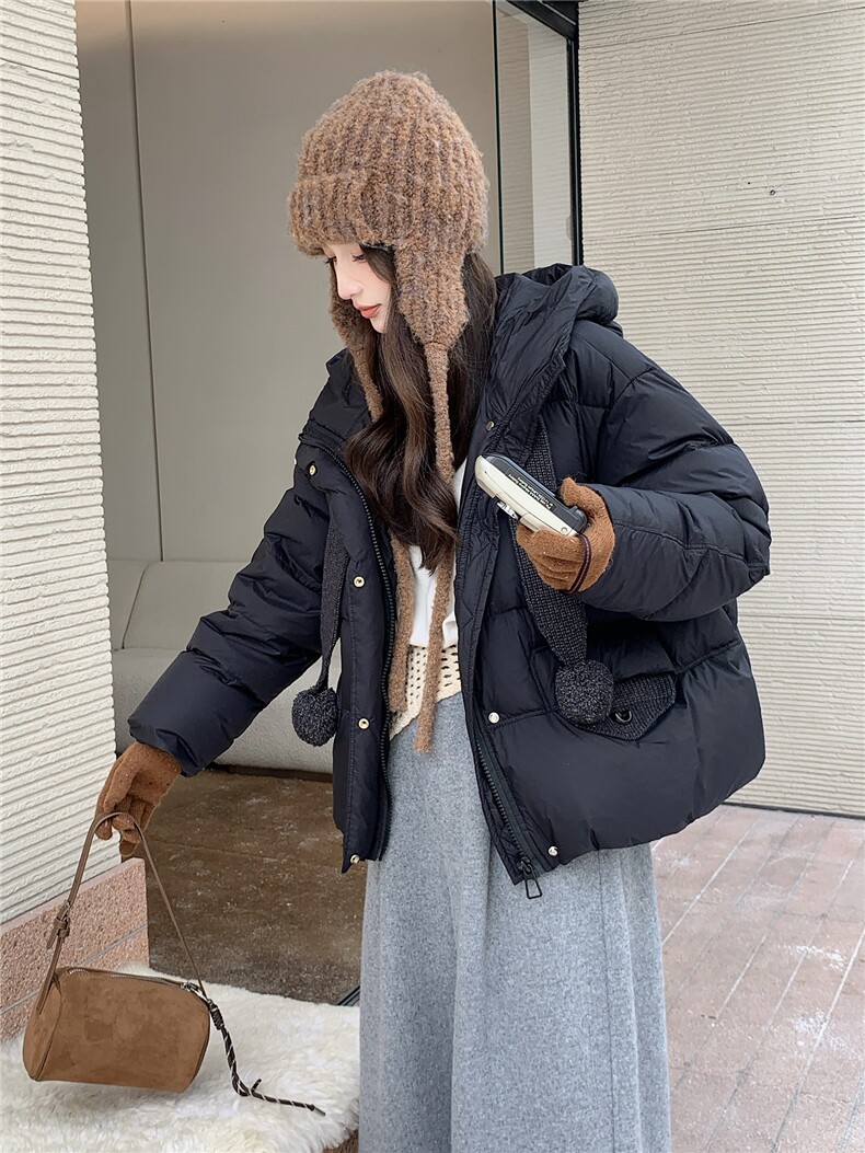 好卖现货白鸭绒新款泡芙羽绒服2025冬季温柔风加厚羽绒面包服女,女装羽绒服,苗苗