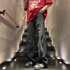 美式高街水洗牛仔裤潮牌设计感宽松长裤子K780特批42，男装休闲裤，星座718-1