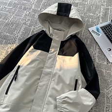 春秋新款男士拼接宽松工装连帽夹克防风防水冲锋衣JK8301-P72，男装夹克，电商B306