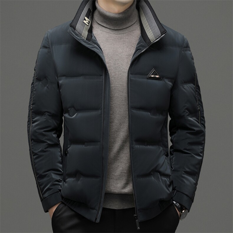 冬季新款立领加厚保暖羽绒服中年男士商务休闲爸爸装白鸭绒外套,男装羽绒服,电商B212（原钱塘6029）