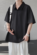 短袖夏季新款男士肌理感冰丝短袖T恤翻领半袖T8110-P32，男装T恤，星座214-3