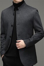 羊毛呢子外套男士冬季中长款立领妮子休闲时尚大衣YL9808-P345图片