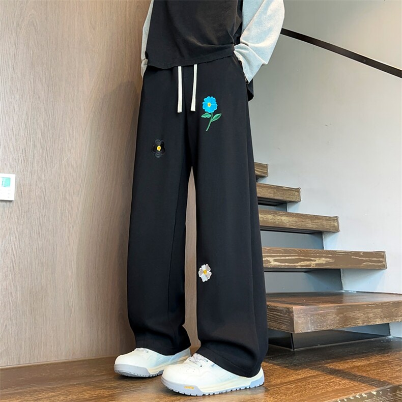 2025秋冬新款男士刺绣休闲裤情侣运动卫裤WK2099特P38,男装休闲裤,电商B220