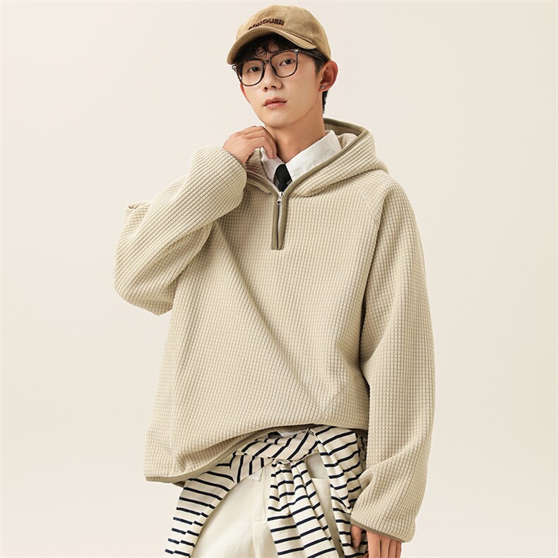 2025冬季新款男装日系潮牌华夫格宽松休闲卫衣加厚卫衣WY622-F88,男装卫衣,电商A101（原外27）