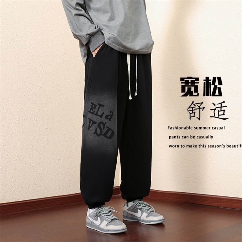 主推棉M-8XL秋季新款大码束脚潮流休闲卫裤109-K610-P50,男装休闲裤,星座109-1