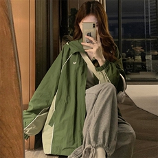 A101-P90新款美式复古宽松绿色登山服冲锋衣男女外套秋，男装夹克，星座911
