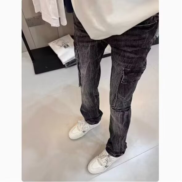 秋季牛仔裤男潮牌新款黑色弹力水洗直筒裤青年休闲修身长裤子男生,男装牛仔裤,星座506A