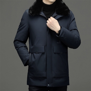 休闲纯色冬装棉服外套秋冬季加厚保暖毛领爸爸棉衣 TR2289-P135图片