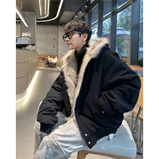 美式帆布座山雕冬季短款棉服男夹克保暖棉袄情侣外套MF292-P120，男装夹克，星座412-3