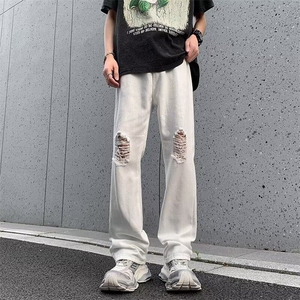D6218-P40裤子男夏季薄款美式高街高级感痞帅垂感直筒阔腿休闲裤图片