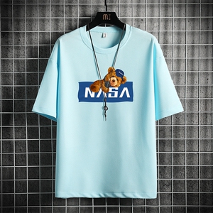 HT73247-P22 NASA华夫格t恤男短袖男大码五分袖 网格图片