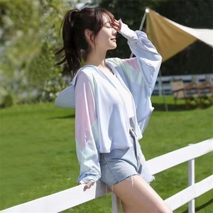 黑胶防晒衣女2025夏季UPF50+冰丝防紫外线透气骑车防晒服罩衫外套图片