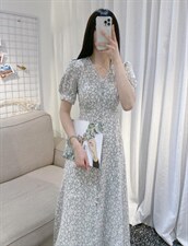 DINOBIENS【现货】夏季新款气质显瘦小花连衣裙，女装连衣裙，迪诺比亚