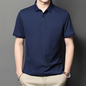 爸爸短袖t恤男装夏装40-50岁中年男士上衣服翻领夏季中老年人爷爷，男装T恤，电商B212（原钱塘6029）