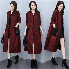 2022秋季女装新款大量现货时尚洋气显瘦民族风大版风衣，女装大码女装，魅衣本色