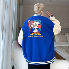 摇粒绒棒球服男大码开衫卫衣男夹克BF86298-P65，男装夹克，电商A040