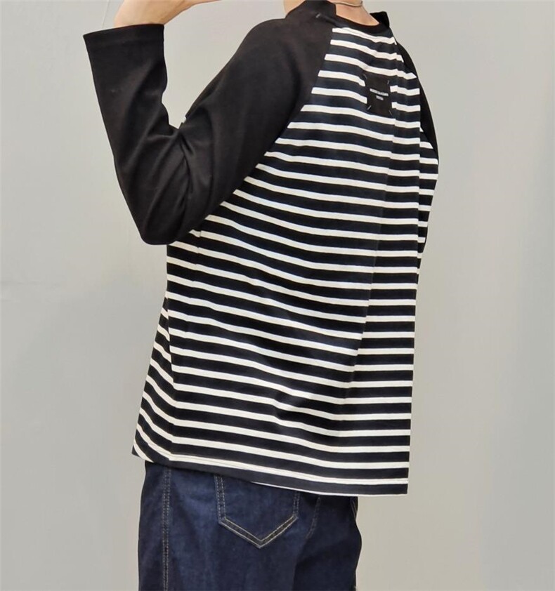 【现货]】秋季新款韩版休闲风针织条纹卫衣，女装卫衣/绒衫，那简