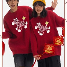 毛衣男女款圆领套头针织上衣慵懒感美式毛衣2026年春秋卡通毛衣，男装针织衫/毛衣，星座715-4