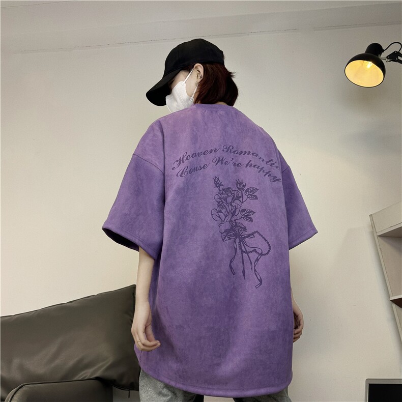 麂皮绒烧花美式复古街头潮牌t恤重磅中性XZ301B-JB4301-p28,男装T恤,星座301B