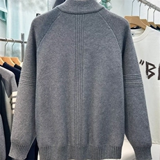 M509-P69美式半高领拉链针织衫男硬汉修身长袖线衣鹿毛绒，男装针织衫/毛衣，电商B323A