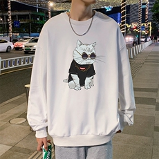 S6044-P28加绒款-P33秋季圆领卫衣男大码韩版宽松长袖外套，男装卫衣，电商A040