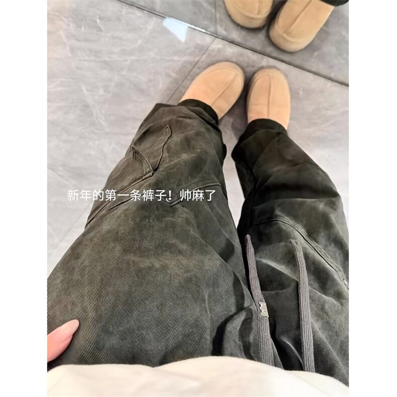 2026春装洗水工装裤宽松阔腿裤休闲长裤K0601,男装工装外套,星座1212