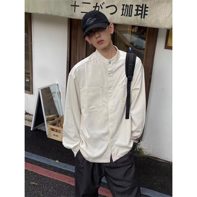 有货。日系休闲衬衫男春秋宽松百搭开衫外套男CY1265-P38，男装衬衫，星座412-3