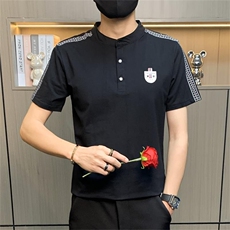PL108-P35社会小伙男士短袖t恤夏季潮牌休闲帅气潮流小立领POLO衫，男装Polo衫，电商D310B-1