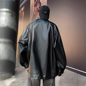 美式高街皮衣男上韩版潮流宽松百搭口袋2024秋冬ins外套W5867-P77图片