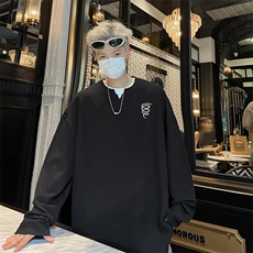 华夫格！华夫格上衣男圆领华夫格卫衣男大码长袖t恤男HY203-特P23，男装T恤，电商B367