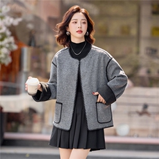 2025年冬季新款时尚羊毛毛呢短外套女，女装毛呢外套，美沁