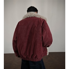 现货皮质座山雕棉服美式翻领毛毛重磅情侣外套A170-M915-TP112，男装棉衣，电商A170