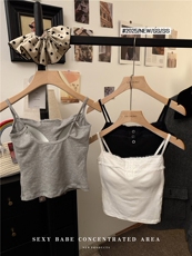 韩系甜美辣妹吊带背心女夏季新款外穿带胸垫百搭上衣，女装背心吊带，梦白服饰厂