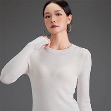 秋冬新款纯色针织套头上衣时尚百搭，女装羊毛衫，挚尚羊绒