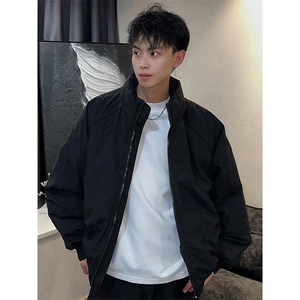 现货美式高街休闲夹克冬季三防立领纯色户外工装加厚棉服外套图片