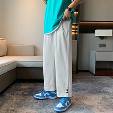 休闲裤男春季韩版潮流帅气百搭宽松直筒裤潮牌ins港风裤NB35-p35，男装休闲裤，星座1008-1
