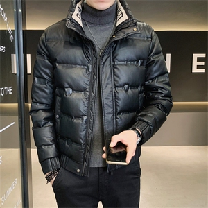 店主风羽绒服男2025冬款PU皮羽绒男外套休闲上衣B317/PY501/P155图片