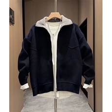 针织衫男女韩版潮流拼色帅气宽松2025秋冬ins毛衣外套MZ872-P68，男装针织衫/毛衣，星座412-3