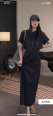 长款加厚精梳长绒棉连衣裙，女装连衣裙，米咔羊绒
